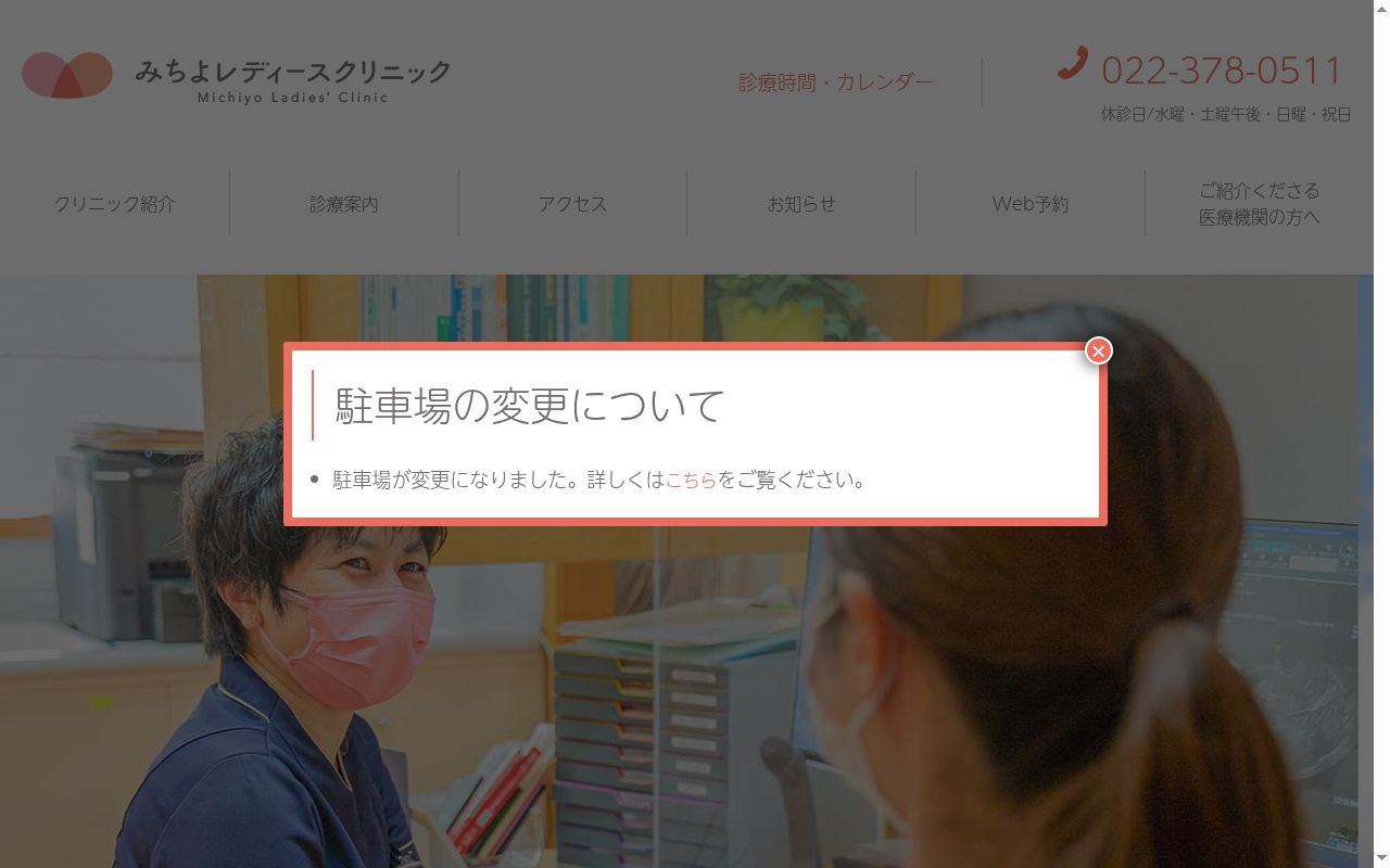 医療法人社団 彩名会 みちよレディースクリニックの公式サイトのスクリーンショット