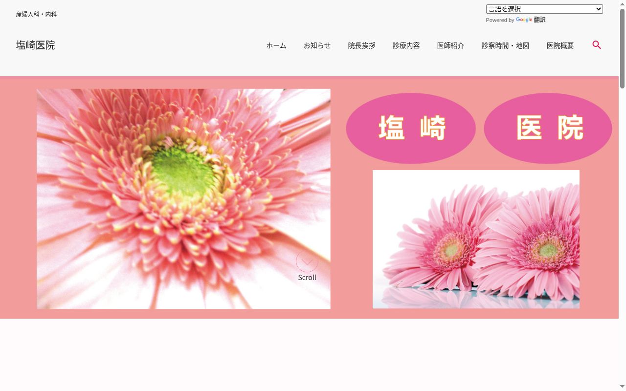 塩崎医院の公式サイトのスクリーンショット