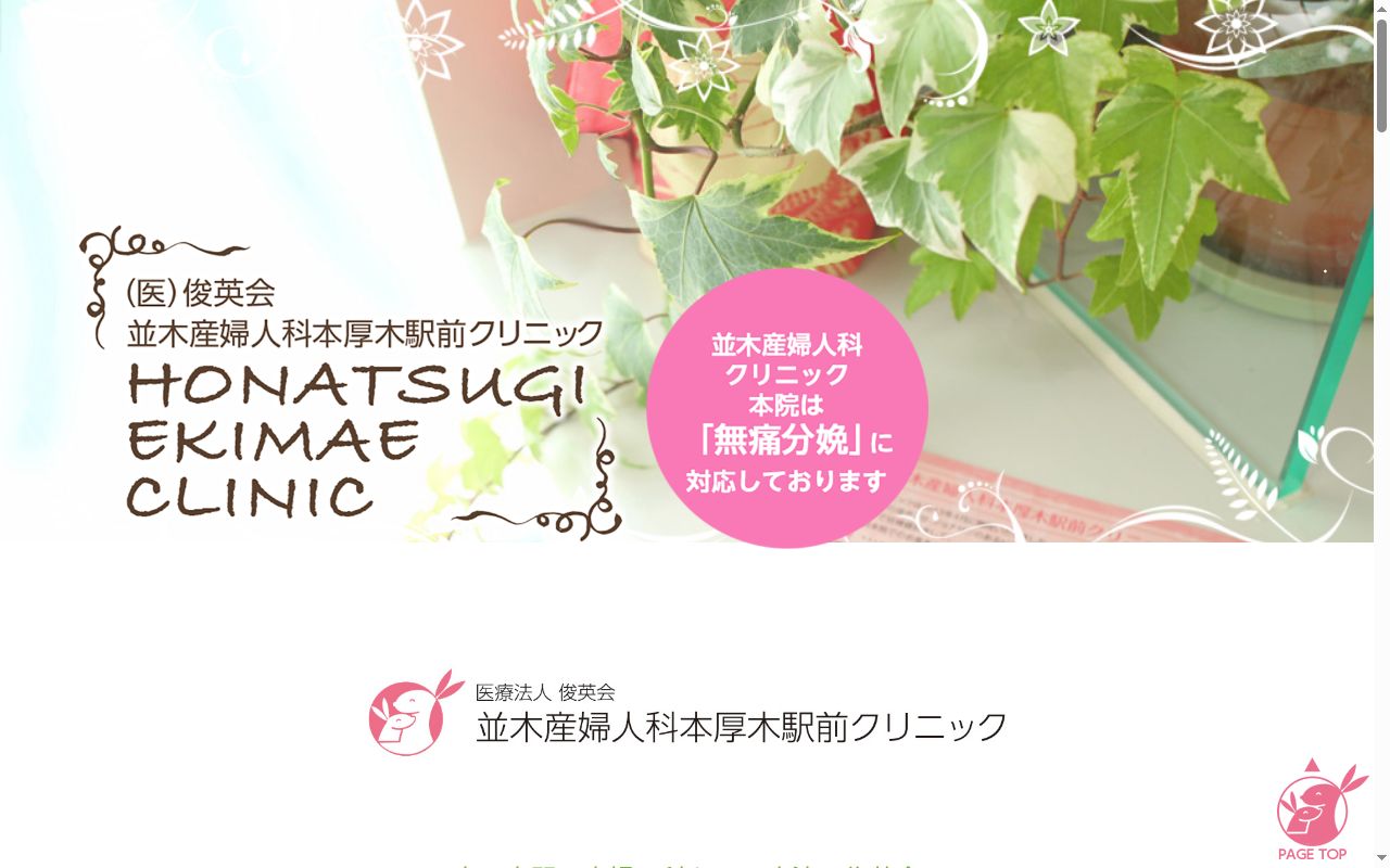 並木産婦人科本厚木駅前クリニックの公式サイトのスクリーンショット