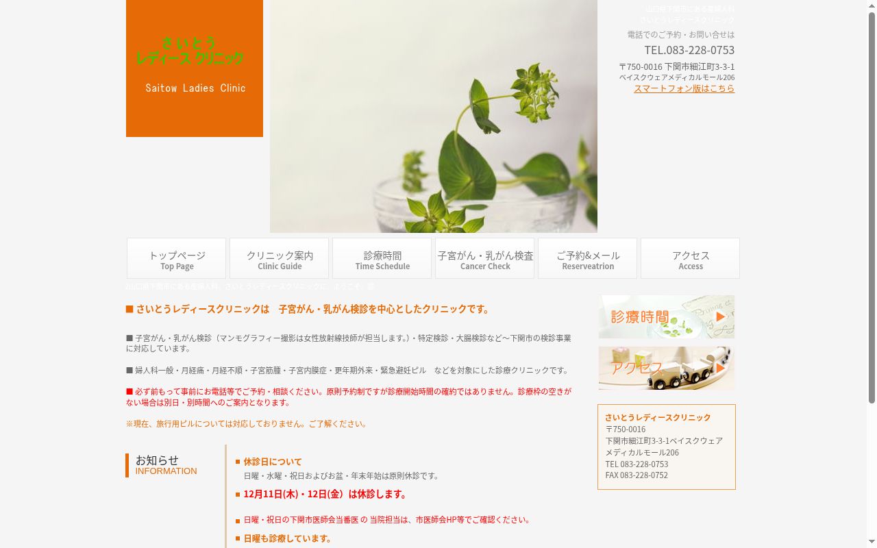 さいとうレディースクリニックの公式サイトのスクリーンショット
