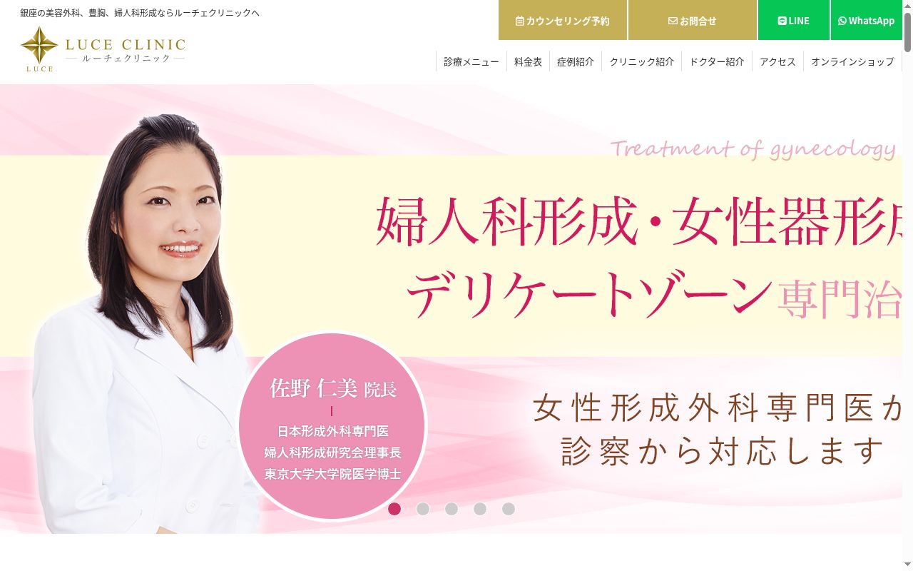 医療法人社団光美会 ルーチェクリニック銀座院の公式サイトのスクリーンショット