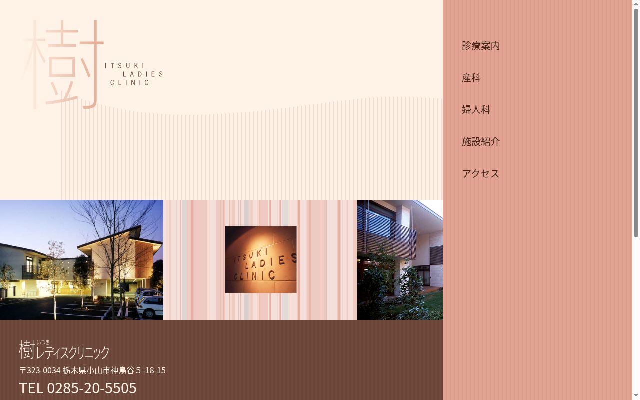 樹レディスクリニックの公式サイトのスクリーンショット