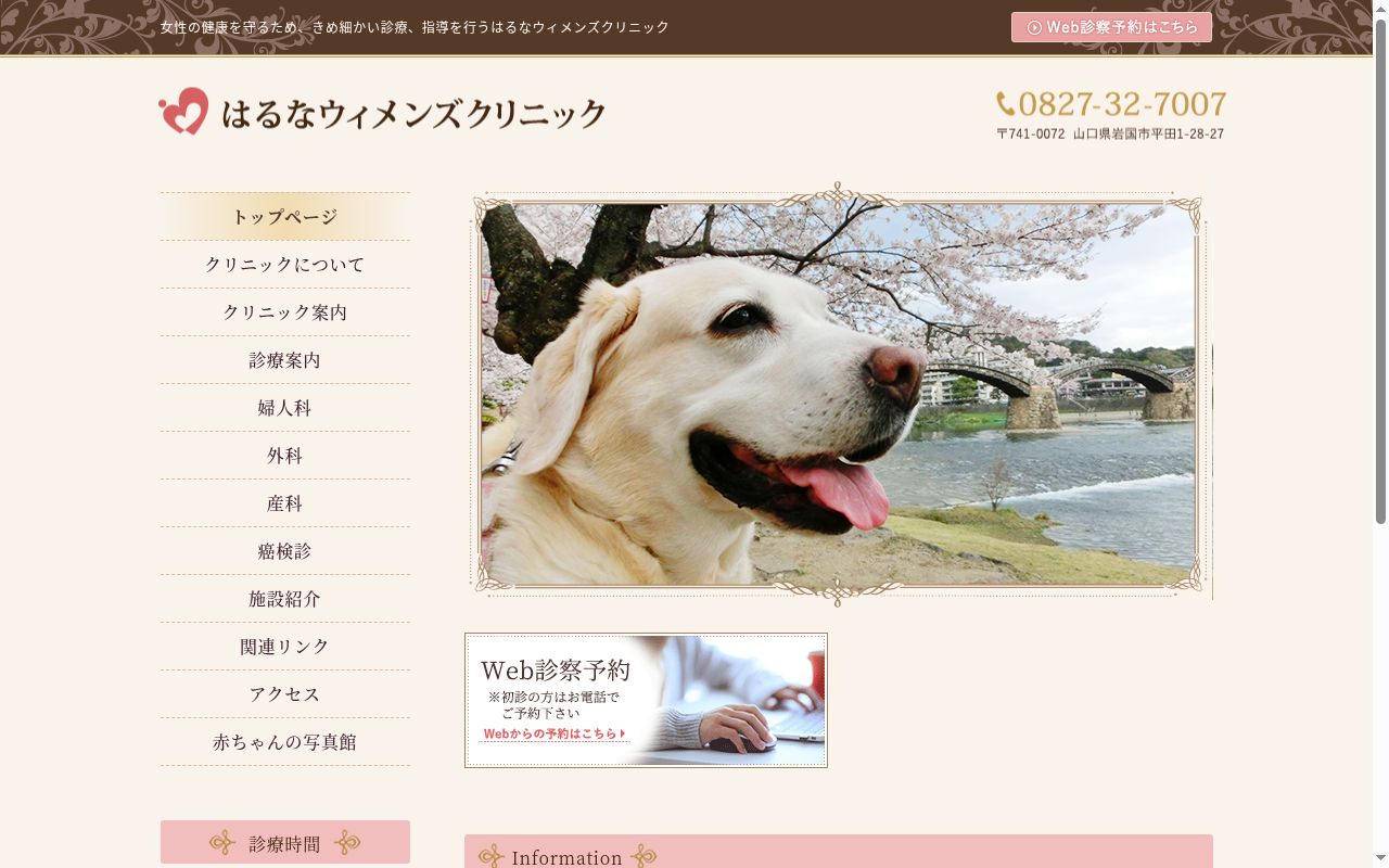 はるなウィメンズクリニックの公式サイトのスクリーンショット