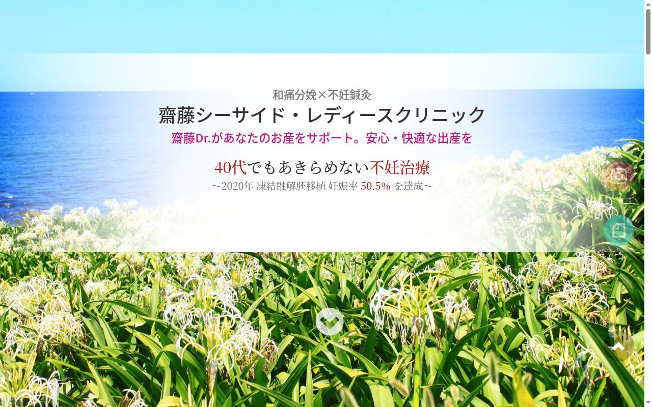 医療法人結實会 齋藤シーサイド・レディースクリニックの公式サイトのスクリーンショット