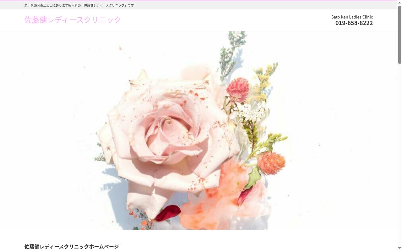 佐藤健レディースクリニックの公式サイトのスクリーンショット